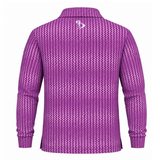 Men’s Chevron Printed Long Sleeve Golf Polo