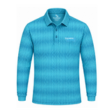 Men’s Chevron Printed Long Sleeve Golf Polo