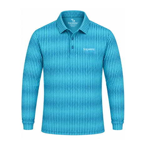 Men’s Chevron Printed Long Sleeve Golf Polo