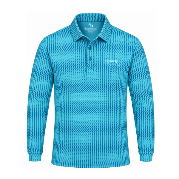 Men’s Chevron Printed Long Sleeve Golf Polo