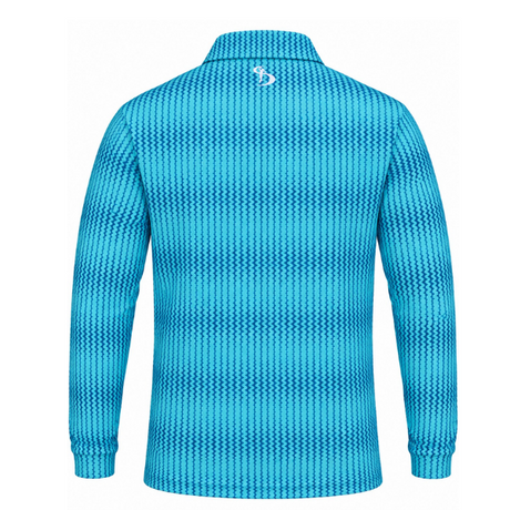 Men’s Chevron Printed Long Sleeve Golf Polo