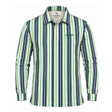 Men’s Vertical Stripe Performance Long Sleeve Golf Polo