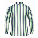 Men’s Vertical Stripe Performance Long Sleeve Golf Polo