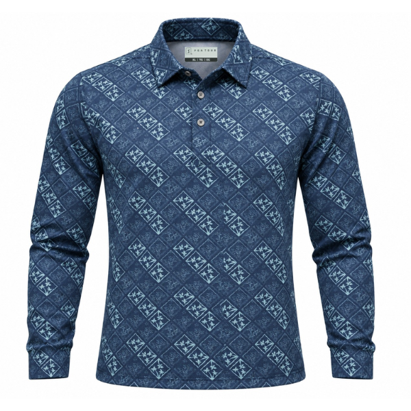 Energized Print Full Sleeve Golf Polo Shirt