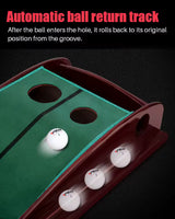 Indoor Golf Trainer Wooden Putting Velvet Mat