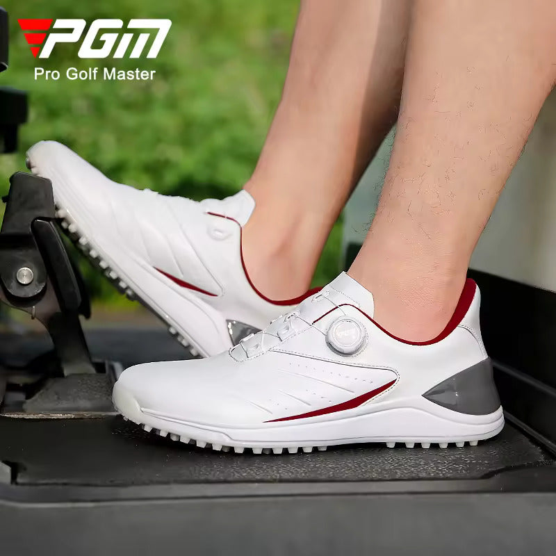 Men's Golf  Non slip Knob laces Waterproof Golf Shoes - White