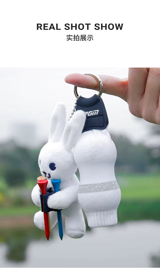 Mini Golf Ball Pouch Charm with Tee Holder
