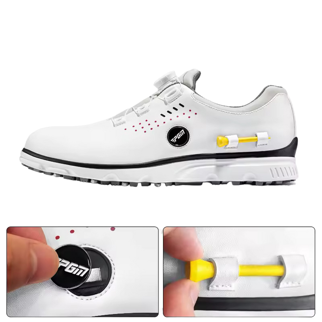 Men's Golf Marker With Tee Holder Auto Lacing  Waterproof Golf Shoes