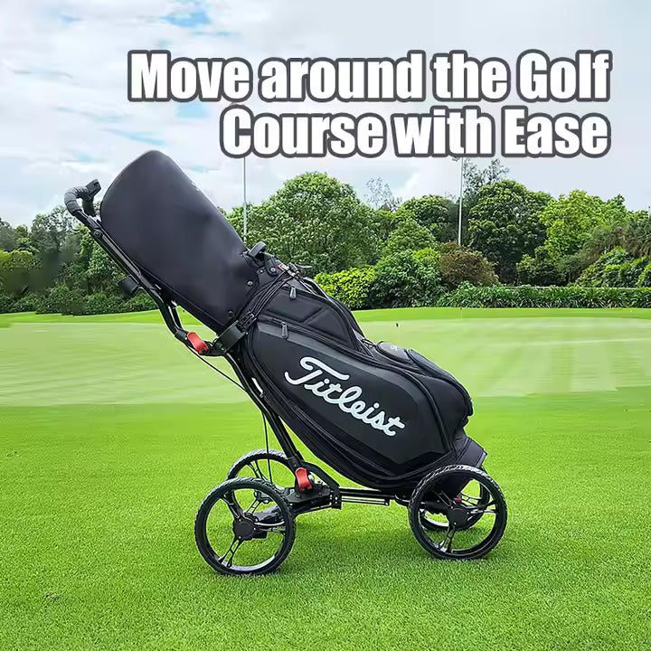 Golf Cart 4 Wheels Foldable  Trolley With Umbrella and Ball Holder