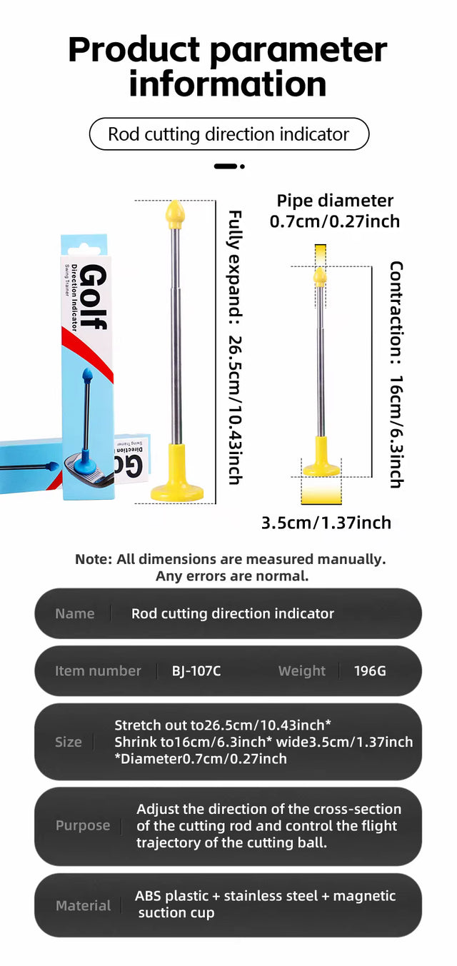 Golf Cutter Direction Indicator Swing Trainer Portable Magnetic Stainless Steel Golf Club Alignment Stick Correct Aim Lie Angle