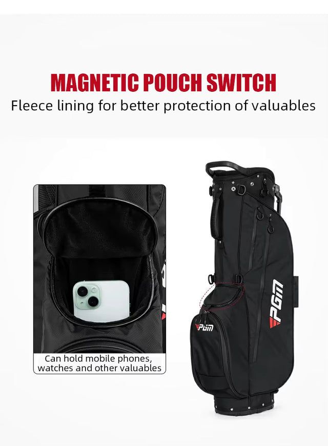 Men's PGM Lightweight Waterproof Golf Stand Bag - Black