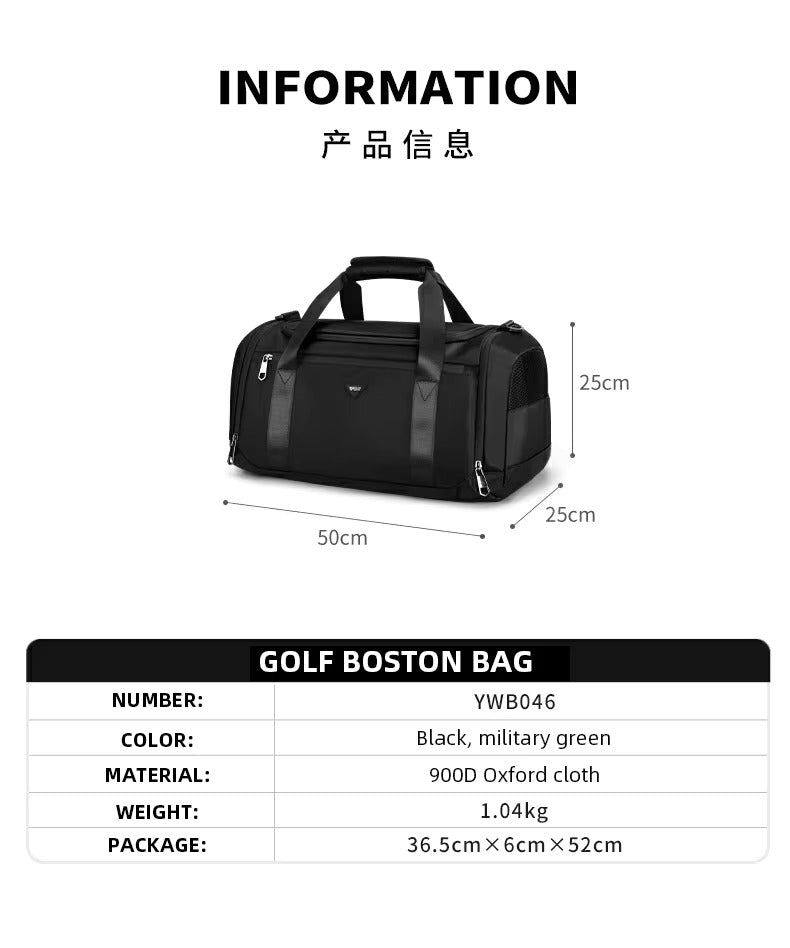Golf Waterproof Duffle/Boston Bag with Shoe Compartment