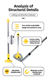 Golf Cutter Direction Indicator Swing Trainer Portable Magnetic Stainless Steel Golf Club Alignment Stick Correct Aim Lie Angle