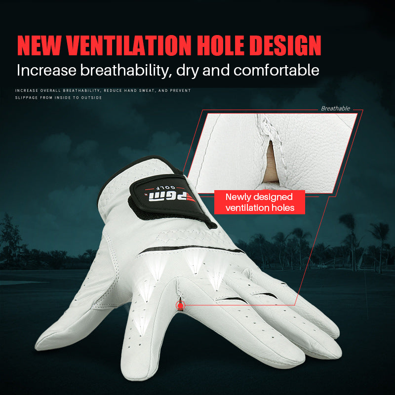 Men’s Premium Leather Golf Glove – Breathable Lycra and Anti-Slip