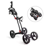 Golf Cart 4 Wheels Foldable  Trolley With Umbrella and Ball Holder