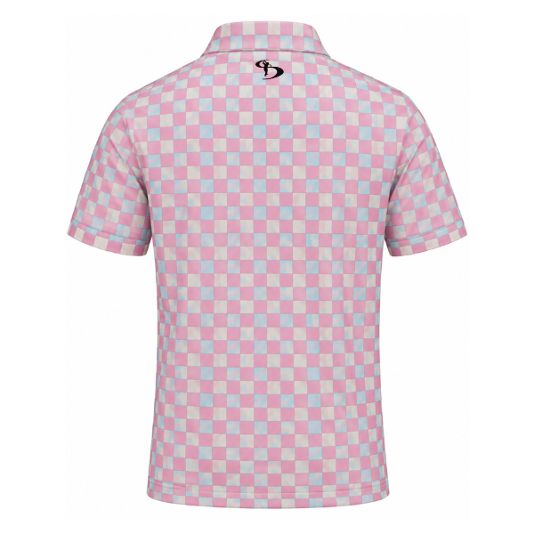 Men’s Check Print Performance Golf Polo