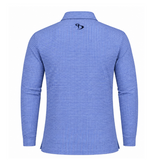 Men’s Micro Geometric Printed Stretchable Long Sleeve Golf Polo