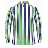 Men’s Vertical Stripe Performance Long Sleeve Golf Polo