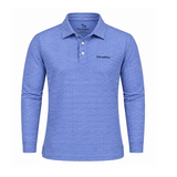 Men’s Micro Geometric Printed Stretchable Long Sleeve Golf Polo