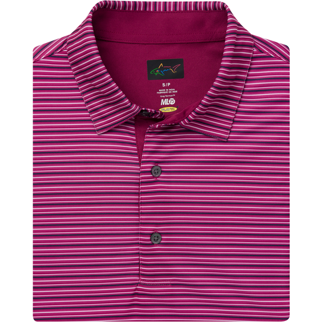 ML75 Holiday Stripe Polo - Garnet