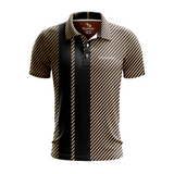 Men's Noir Gold Stripe Golf Polo