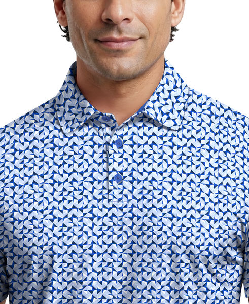 Abstract Geo Print Short Sleeve Golf Polo Shirt