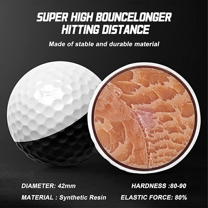 Two-Color Golf Three-Layer Ball Putter Practice Black and White Ball Visual Rolling Direction