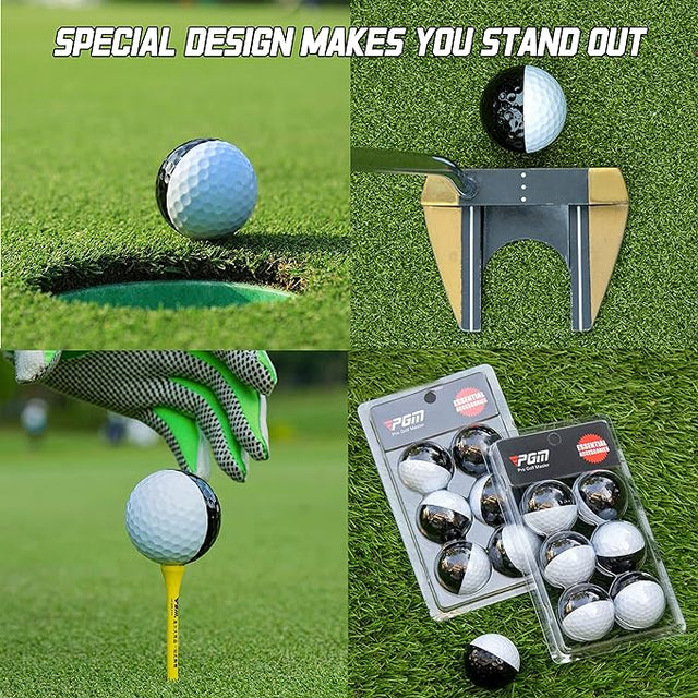 Two-Color Golf Three-Layer Ball Putter Practice Black and White Ball Visual Rolling Direction