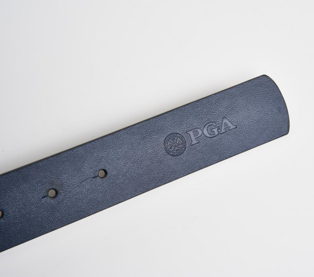 PGA Leather Golf Belt White and Navy