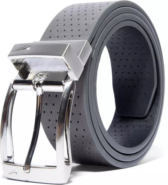 Men's Ultralight Perforated Reversible Golf Belt - Black/Grey