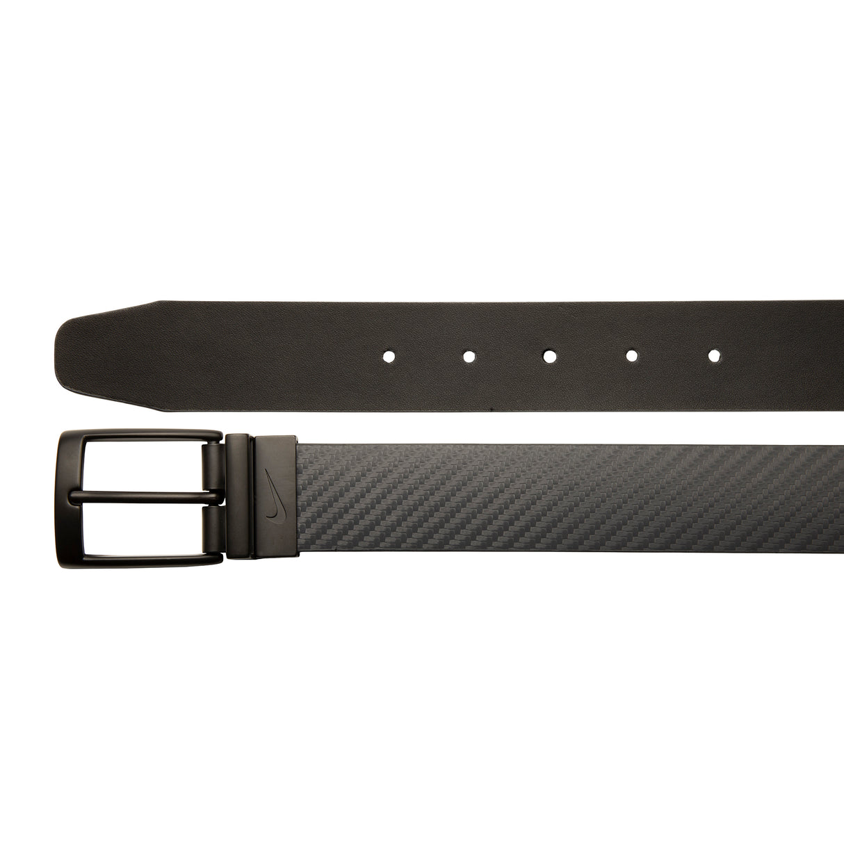 Nike Reversible Carbon Fiber Textured Golf Belt - Dark Grey / Black