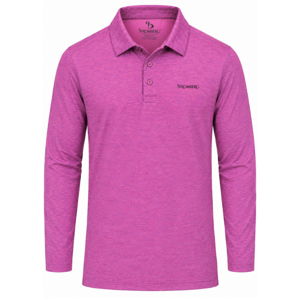 Men’s Abstract Scribble Printed Long Sleeve Golf Polo