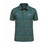 Men’s Botanical Print Stretchable Golf Polo