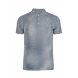 Men's Stretchable Geomatic Print Golf Polo - Blue