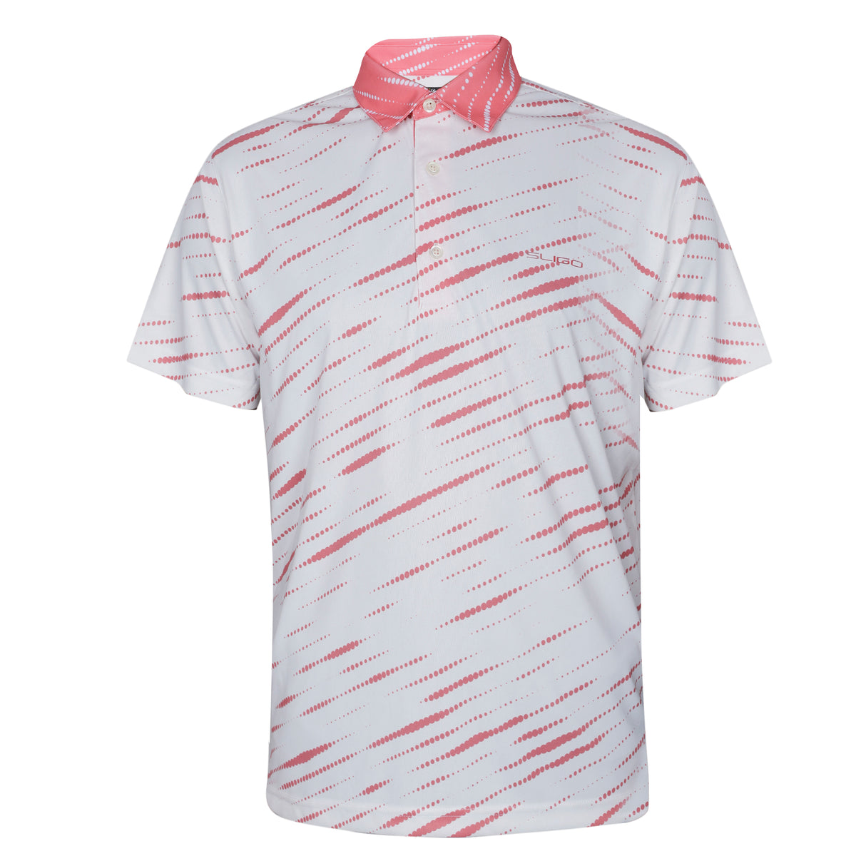 Men,s Red White printed Half Sleeves Stretch Polo