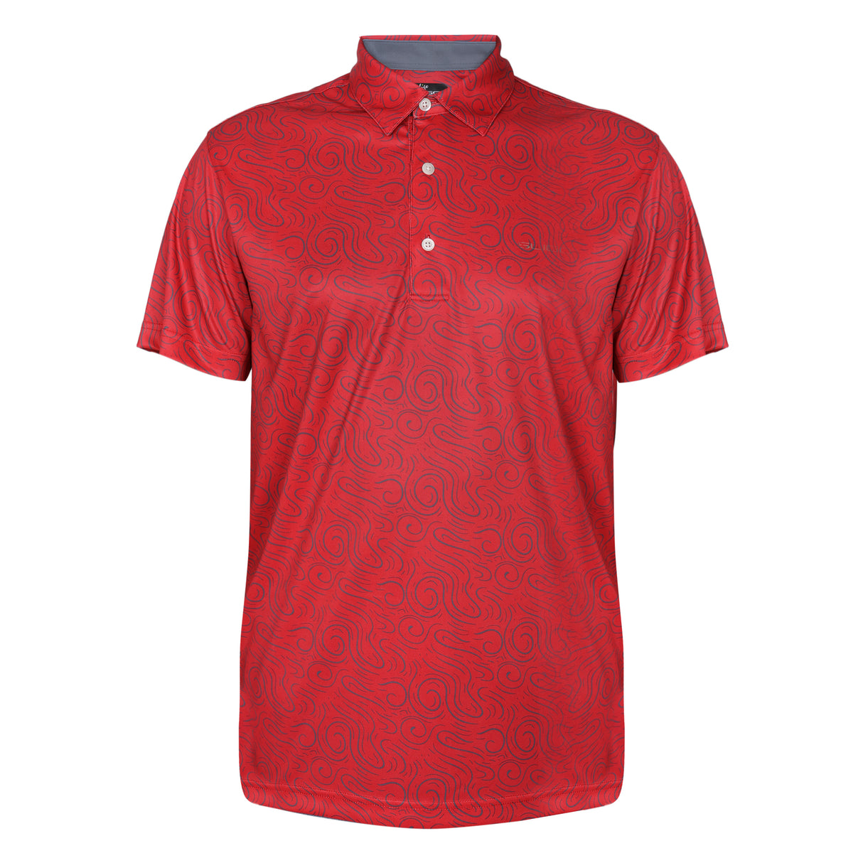 Men,s Red  printed Half Sleeves Golf Stretch Polo