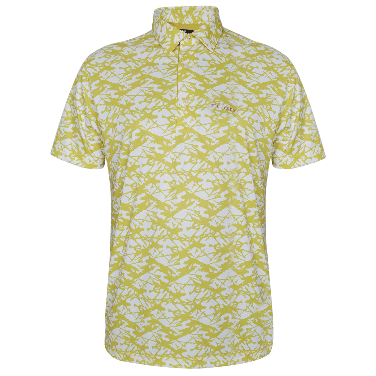 Men,s Yellow  printed Half Sleeves Stretch Polo