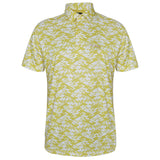 Men,s Yellow  printed Half Sleeves Stretch Polo