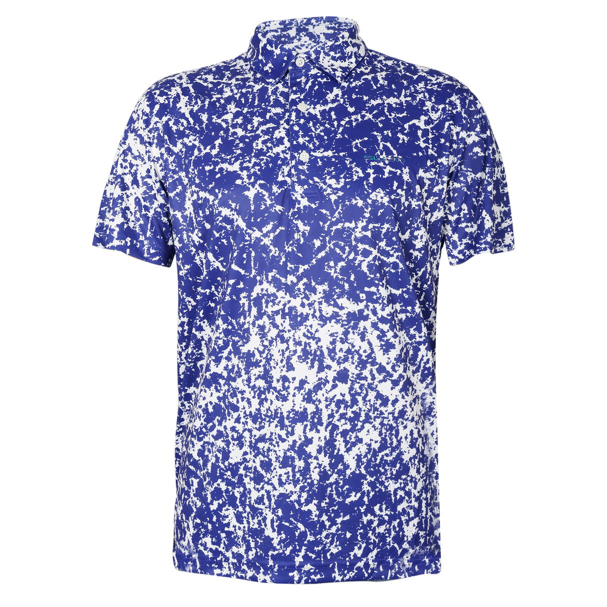 Men,s Marble Blue Printed Half Sleeves Stretch Polo