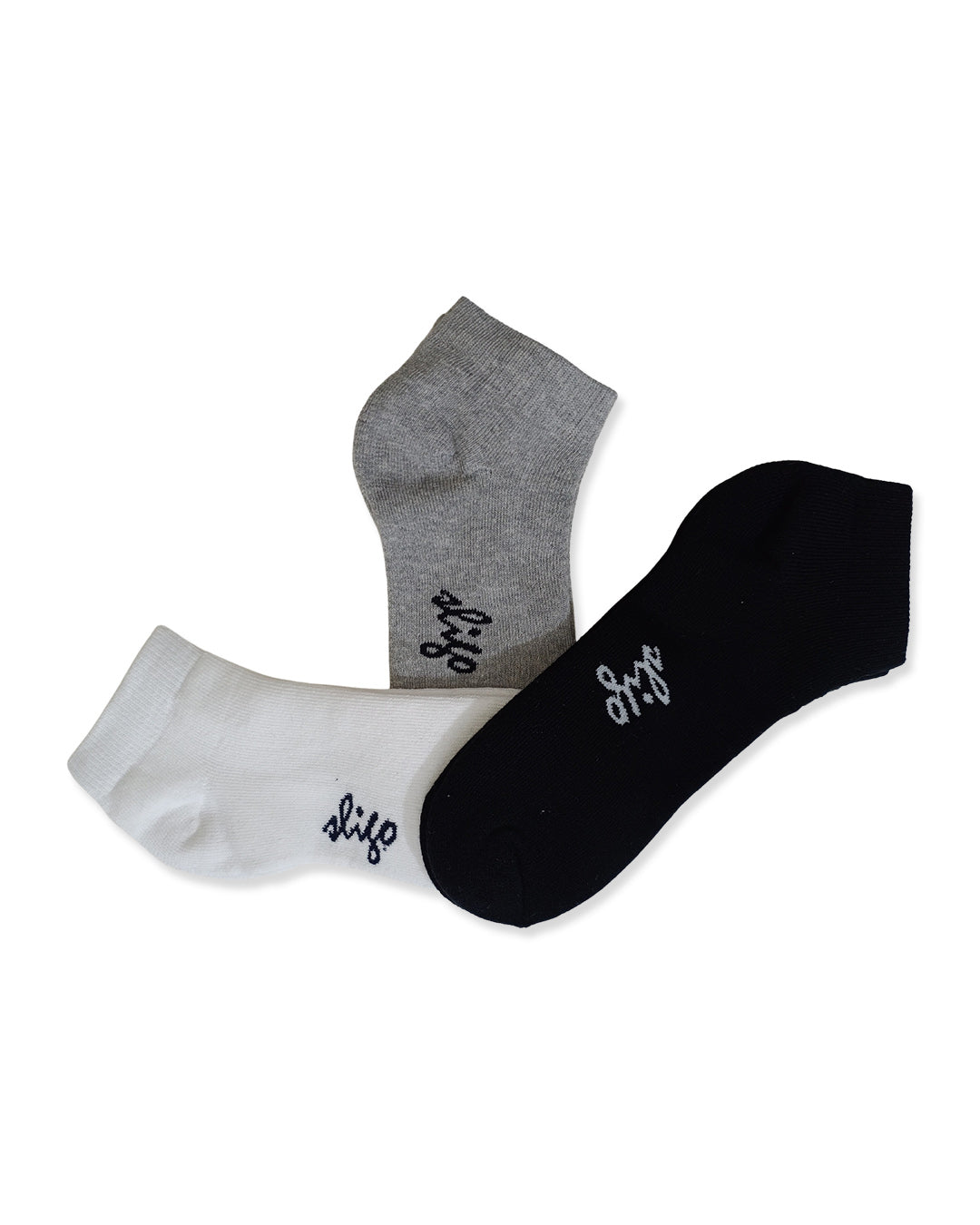 Comfortable Golf Socks (Pack of 3) - Grey/Black/White