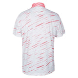 Men,s Red White printed Half Sleeves Stretch Polo