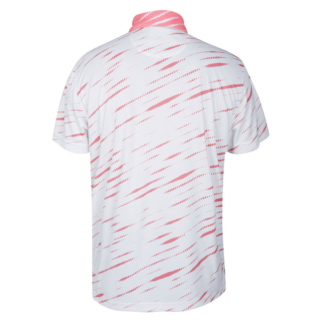 Men,s Red White printed Half Sleeves Stretch Polo