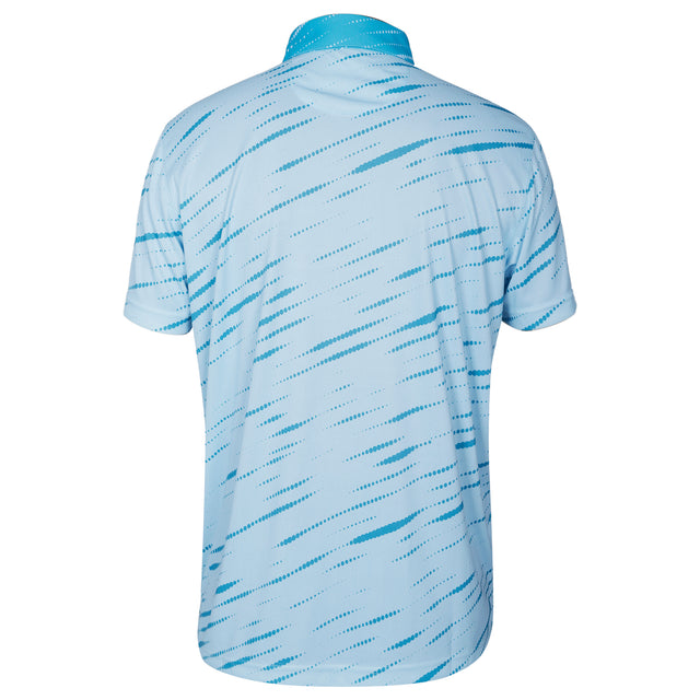 Men,s Blue White Printed Half Sleeves Stretch Polo