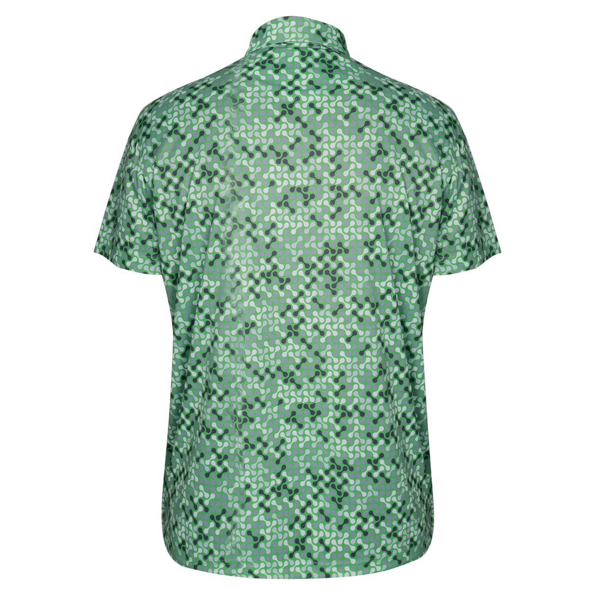 Men,s Green Printed Half Sleeves Stretch Polo