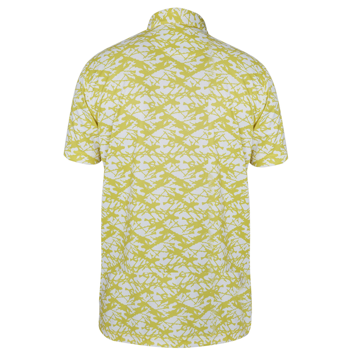 Men,s Yellow  printed Half Sleeves Stretch Polo