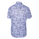 Men,s Blue White  printed Half Sleeves Golf Stretch Polo