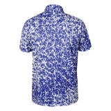 Men,s Marble Blue Printed Half Sleeves Stretch Polo