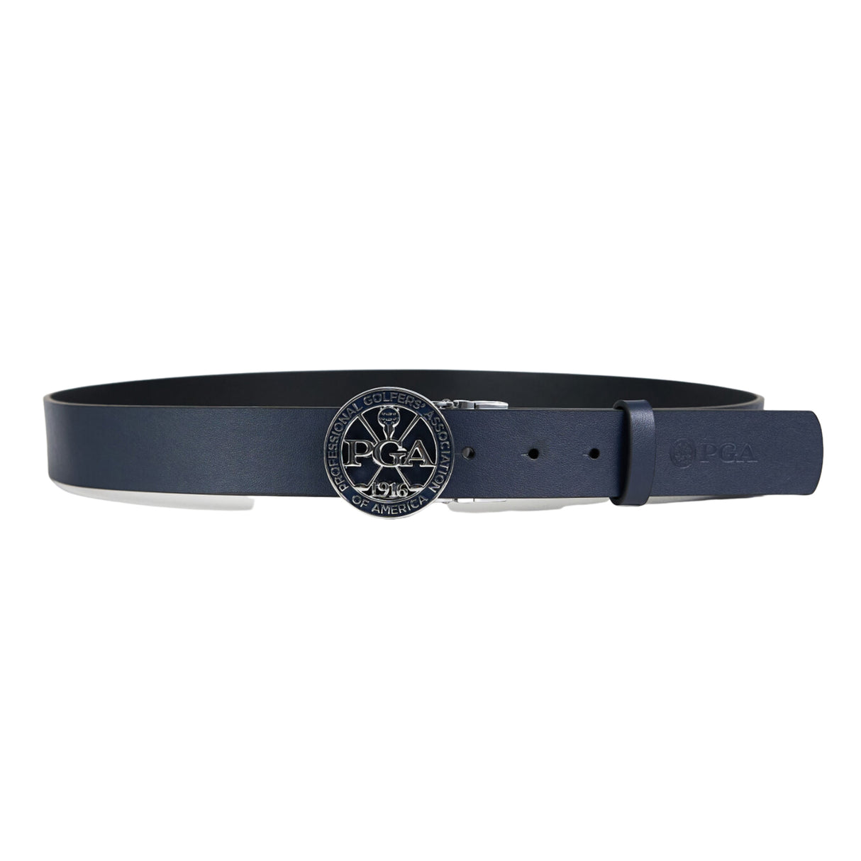 PGA Leather Golf Belt White and Navy