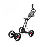 Foldable Push Golf Trolley Four Wheel Manual Golf trolley With Umbrella Stand