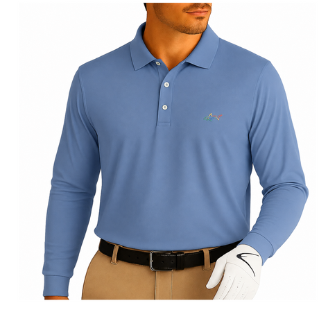 Long Sleeve Solid Pique Golf Polo